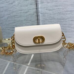 White Leather Crossbody Bag with Gold Hardware